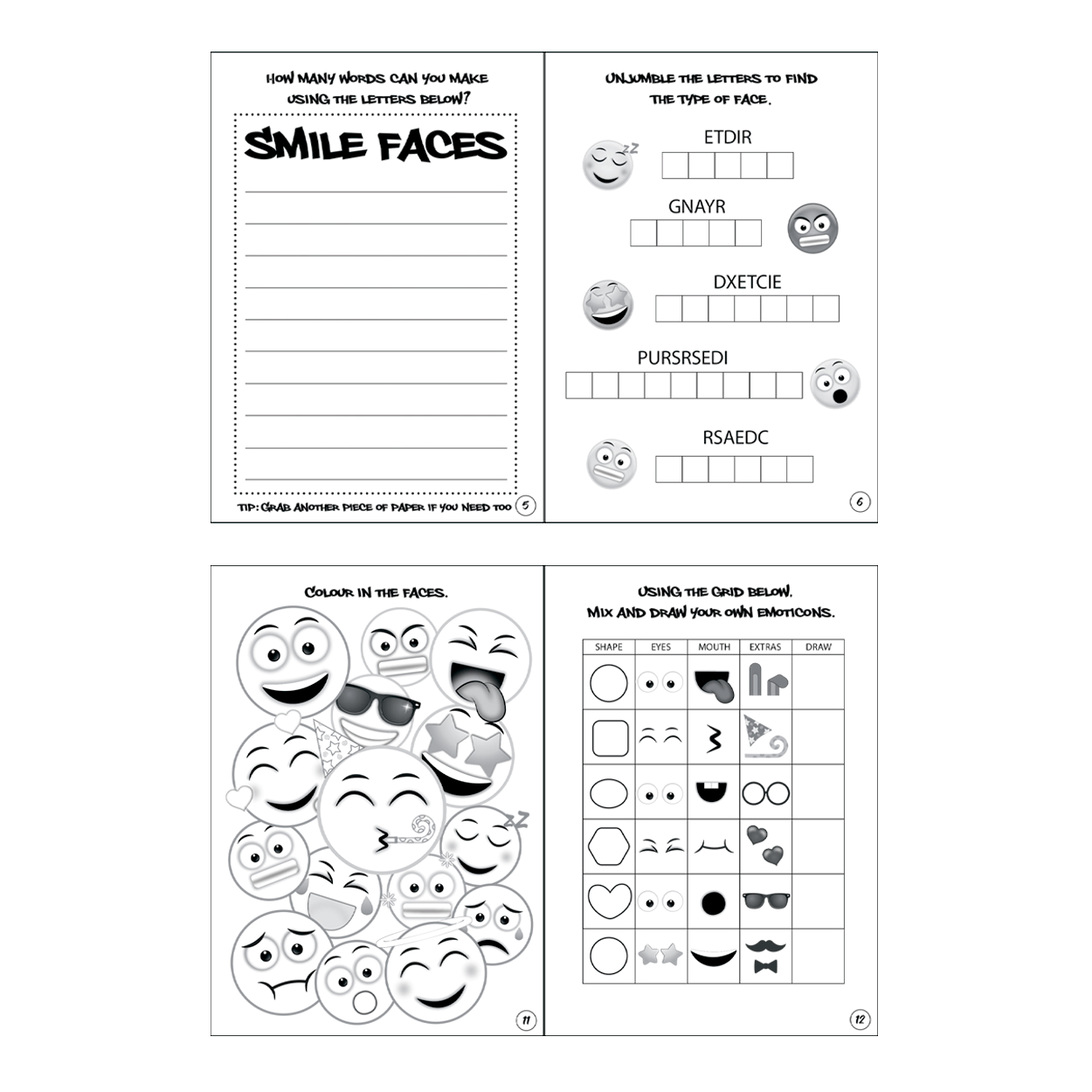 Mini Smiley Face Emoji Puzzle Books - Anilas UK