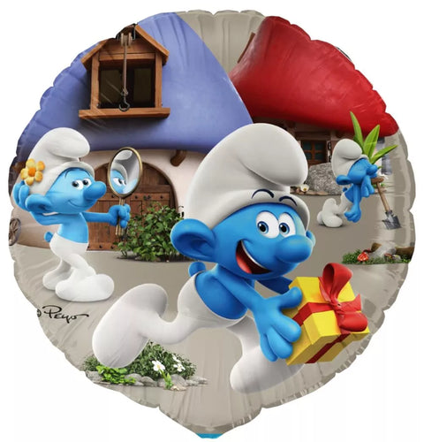 Smurfs 45cm Foil Balloon with vibrant Smurf character designs for kids’ parties and themed celebrations