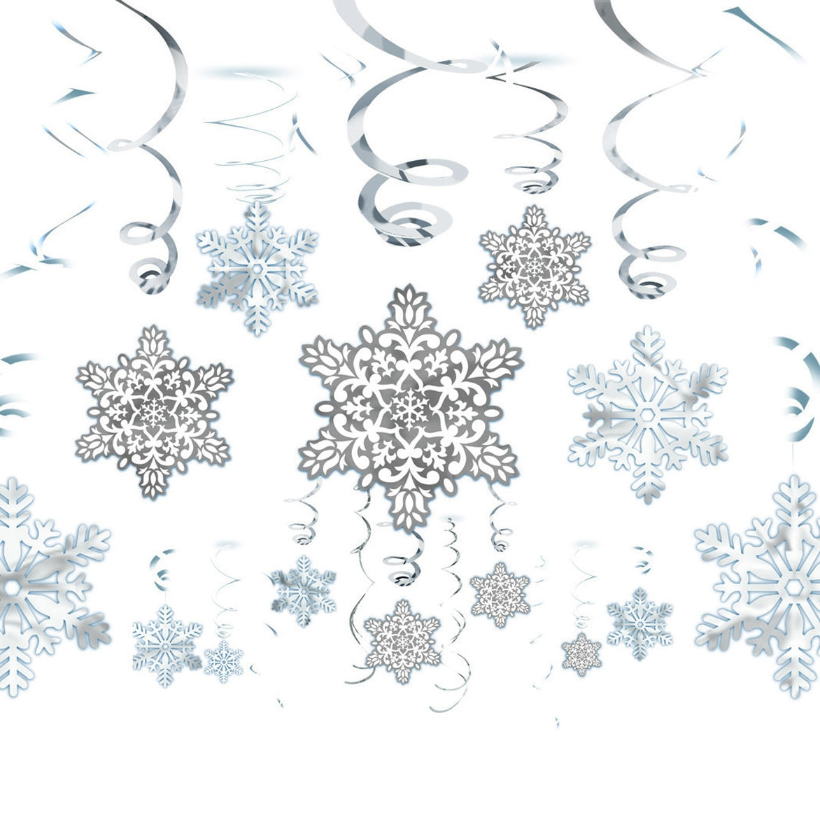 Snowflakes Swirl Decorations - Anilas UK