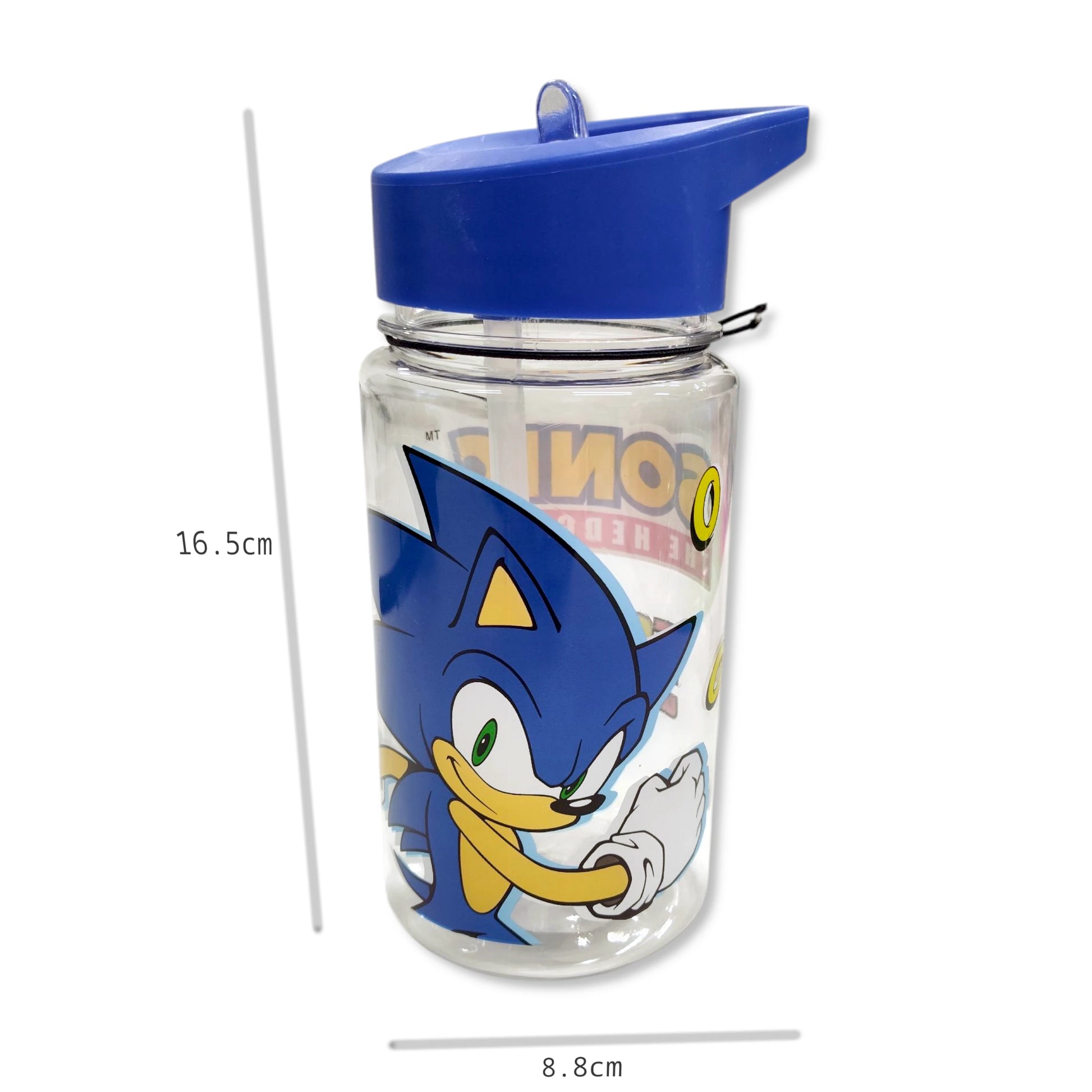 Sonic 450ml Kids Water Bottle with Straw & Handle - Anilas UK