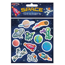 Space Themed Sticker Sheet with 17 stickers