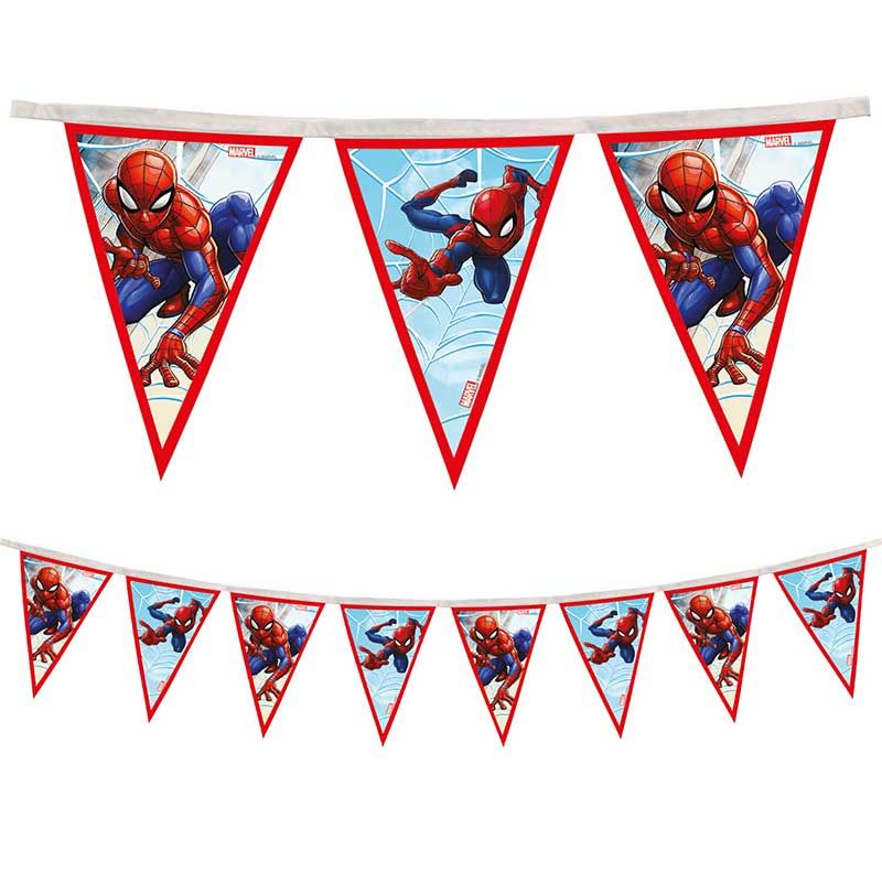 Spider-Man Crime Fighter Reusable Triangle Flag Banner for kids’ parties