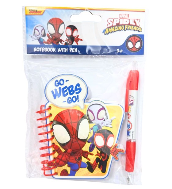 Spidey & Friends shaped notebook with blue-ink ballpen