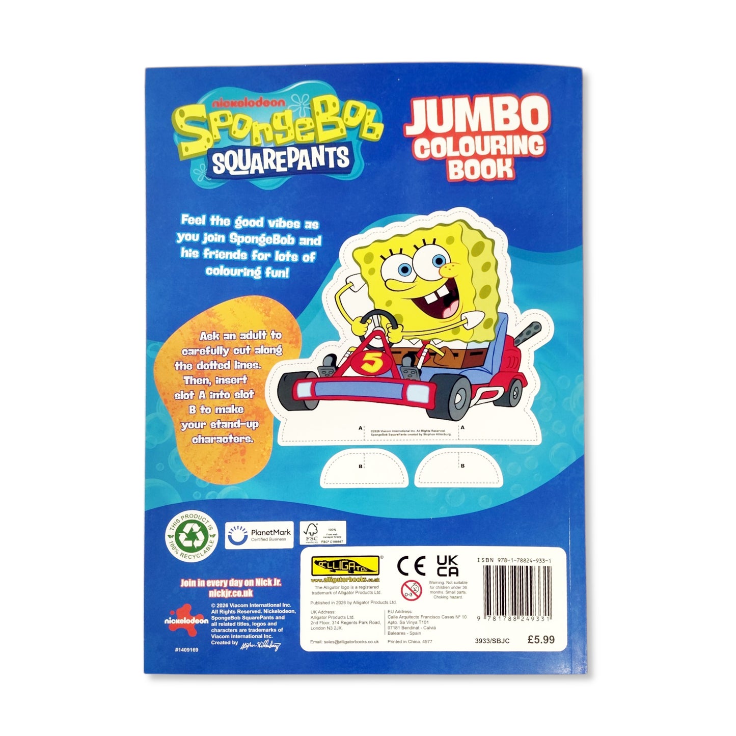SpongeBob Jumbo Colouring Book - Anilas UK
