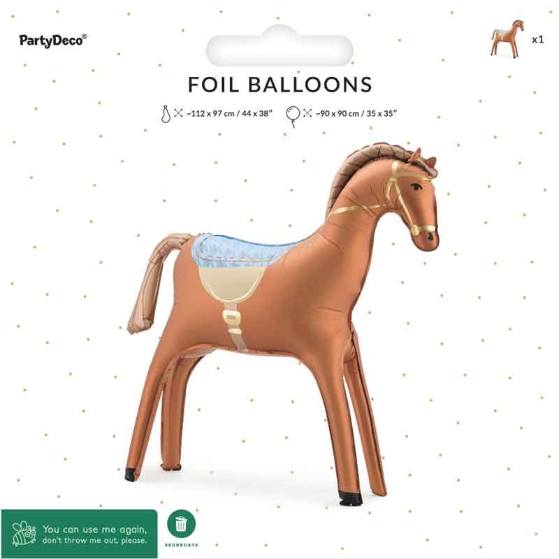 Standing Horse Air Fill Foil Balloon 112cm Side View