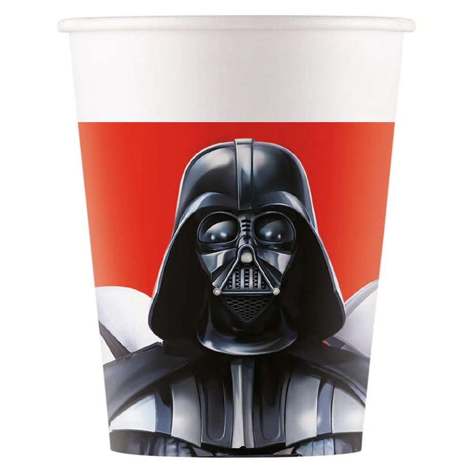Star Wars Paper Party Cups, 200 ml, Pack of 8 with Darth Vader Design