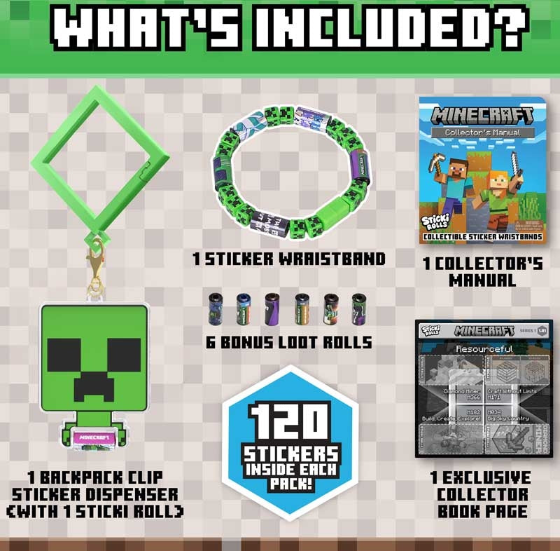 Sticki Roll Minecraft Backpack Clip