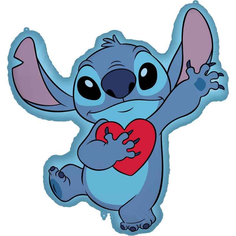 Stitch with Heart Shaped Foil Party Balloon for kids’ Lilo & Stitch celebrations