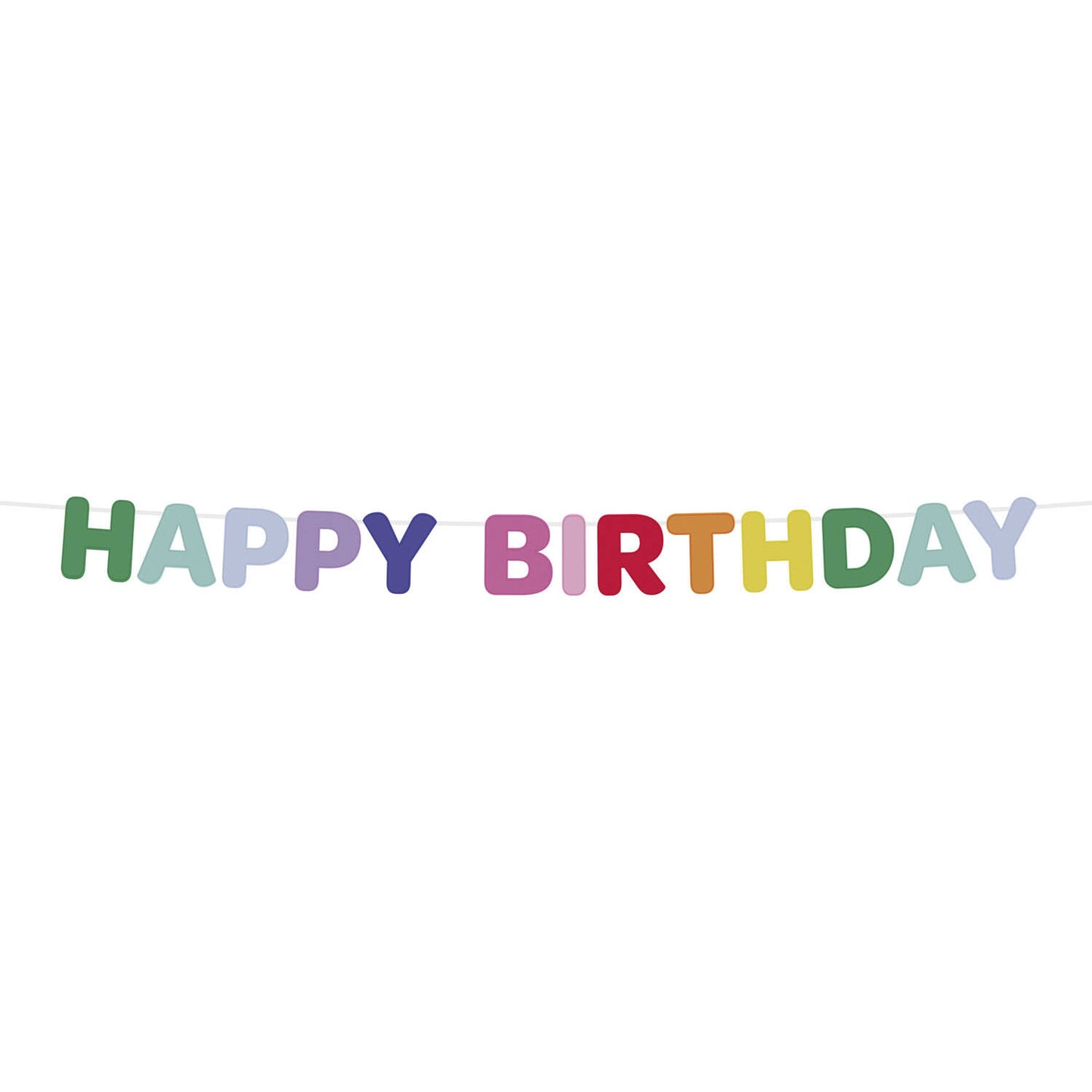 Stripetastic Felt Happy Birthday Letter Banner 4 m – colourful felt letters on ribbon