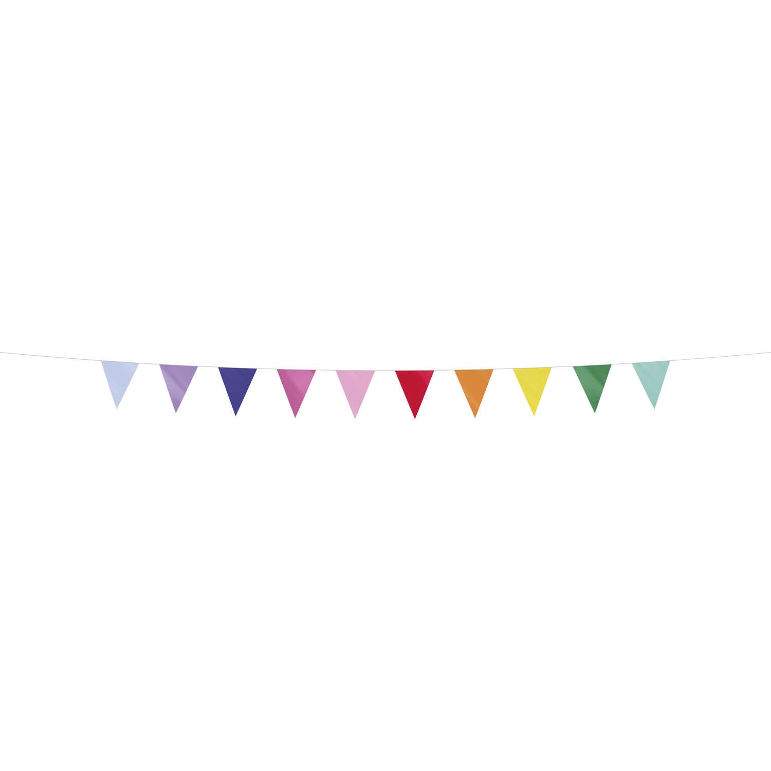 Stripetastic Flag Banner 6 m – 10 plastic flags + clever storage bag. Reusable, easy to hang for birthdays & parties. Colourful fun ready in seconds!