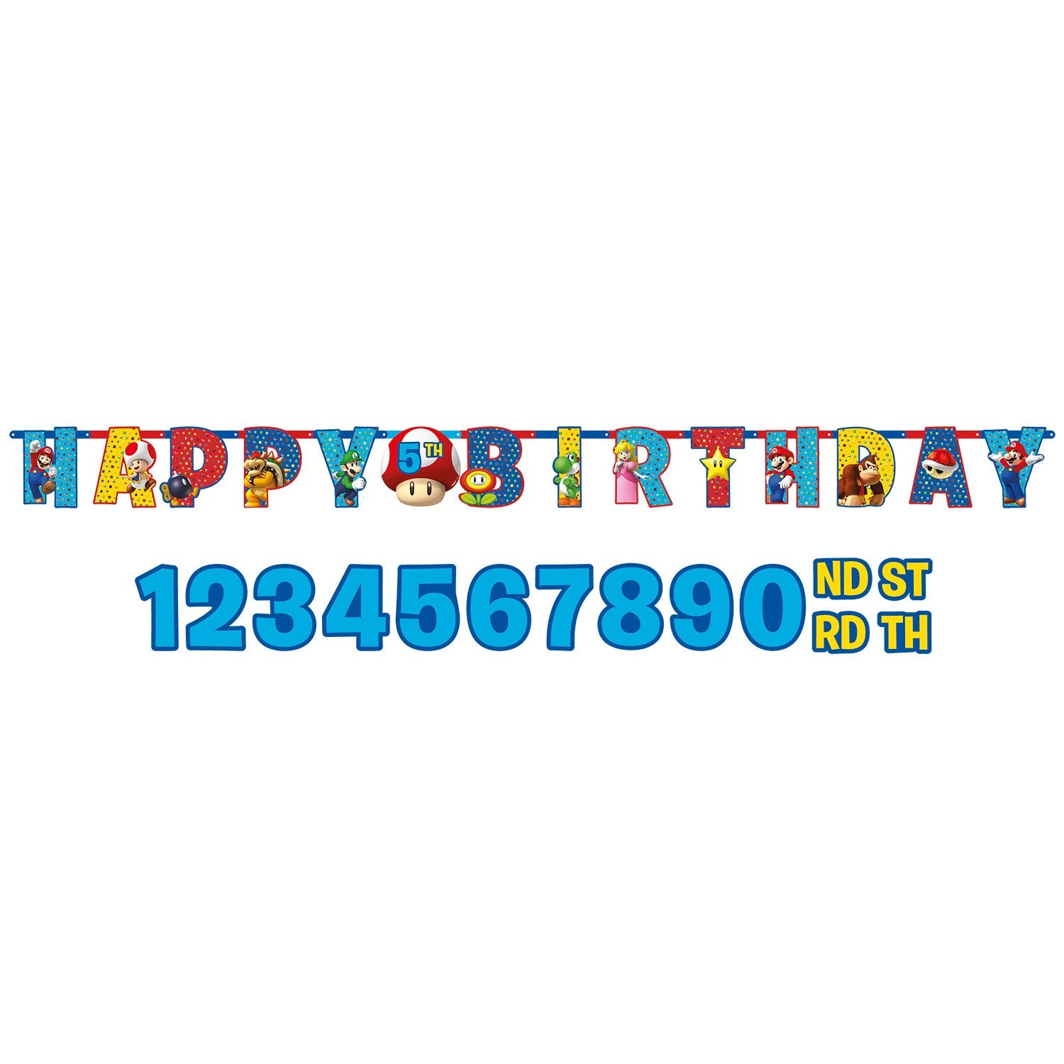 Super Mario Jumbo Birthday Party Banner Kit - Anilas UK