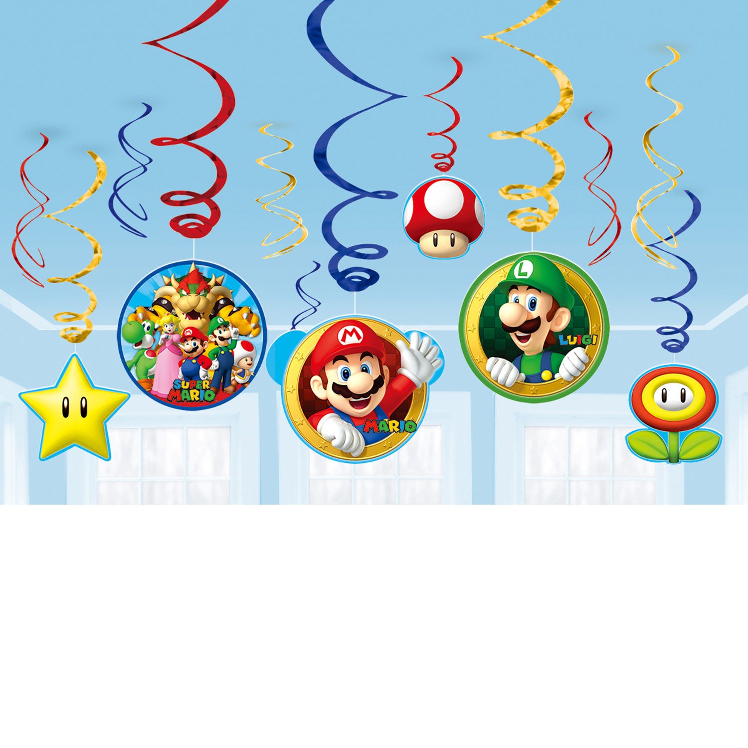 Super Mario Swirl Decorations - Anilas UK