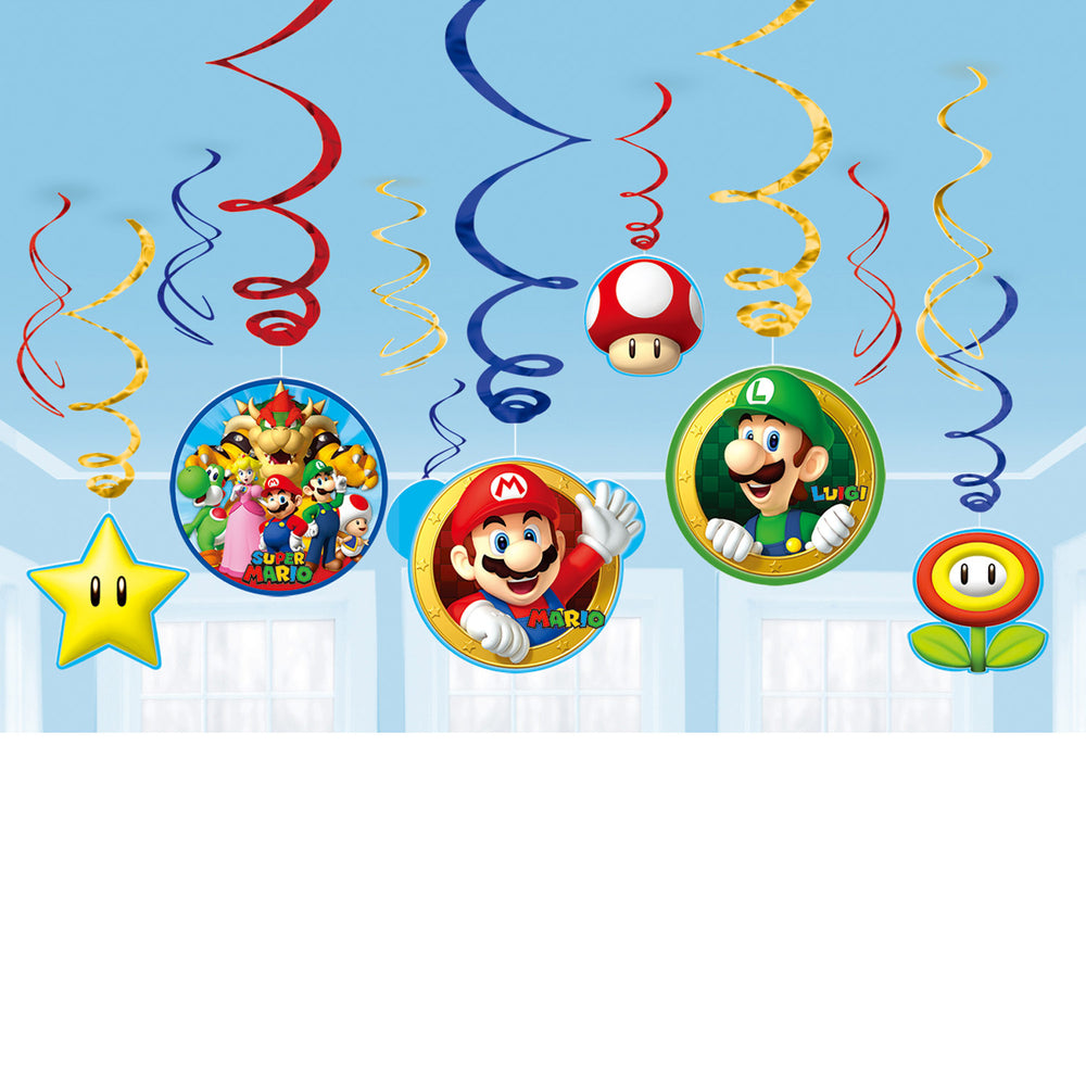 Super Mario Swirl Decorations