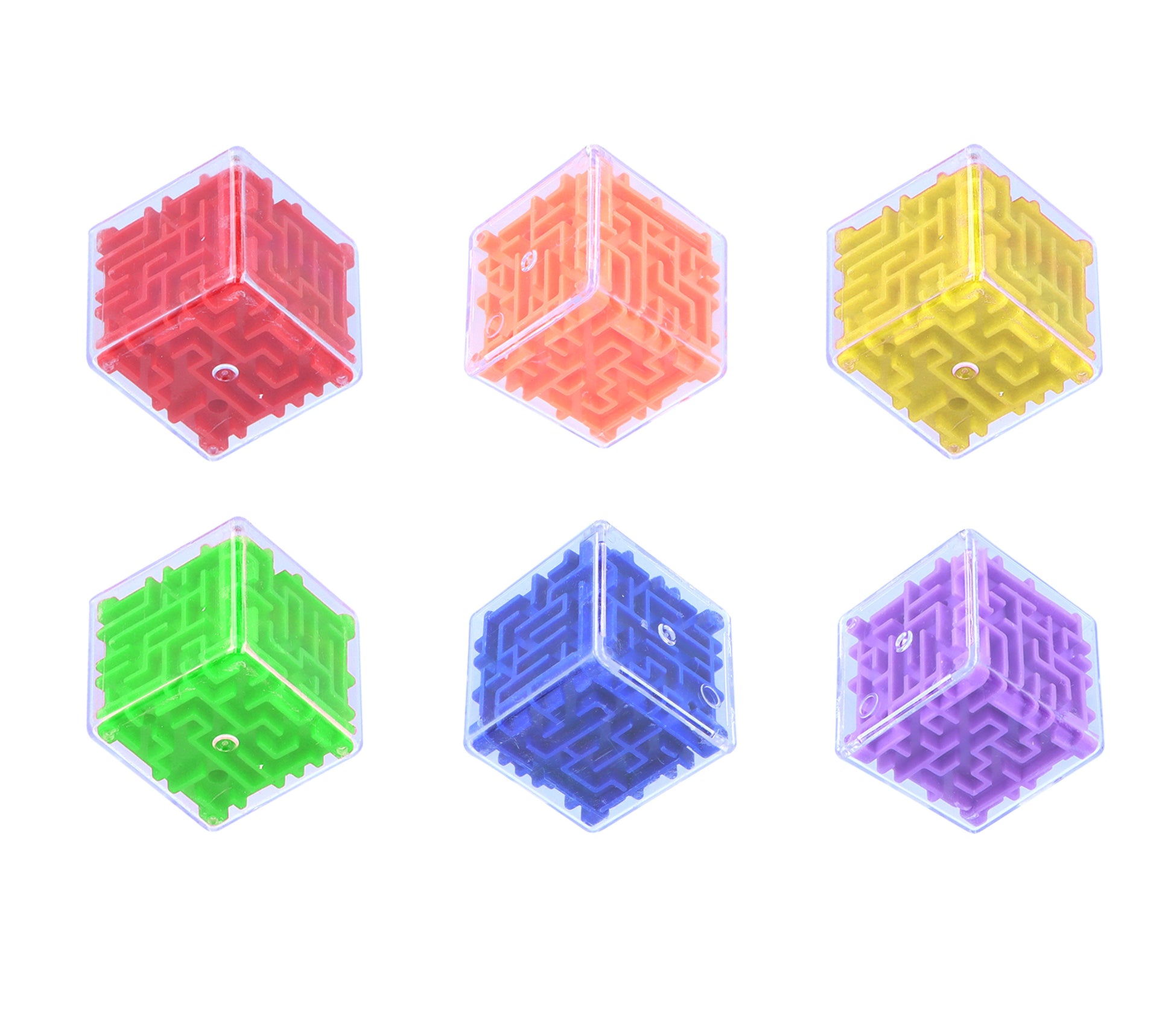 Puzzle Maze Cubes 3D 2.8cm 6 Colours - Anilas UK