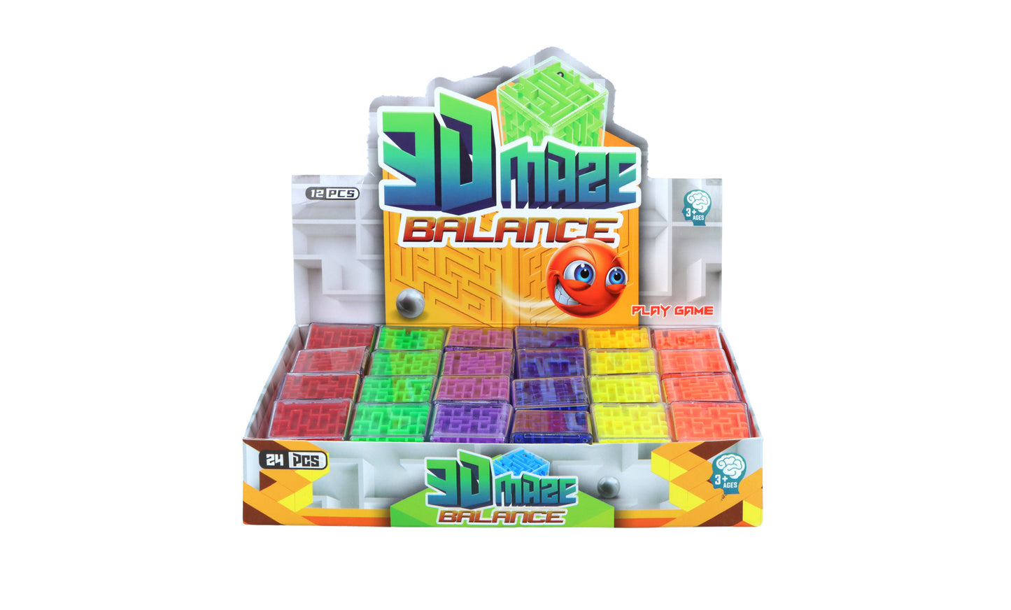 Puzzle Maze Cubes 3D 2.8cm 6 Colours - Anilas UK