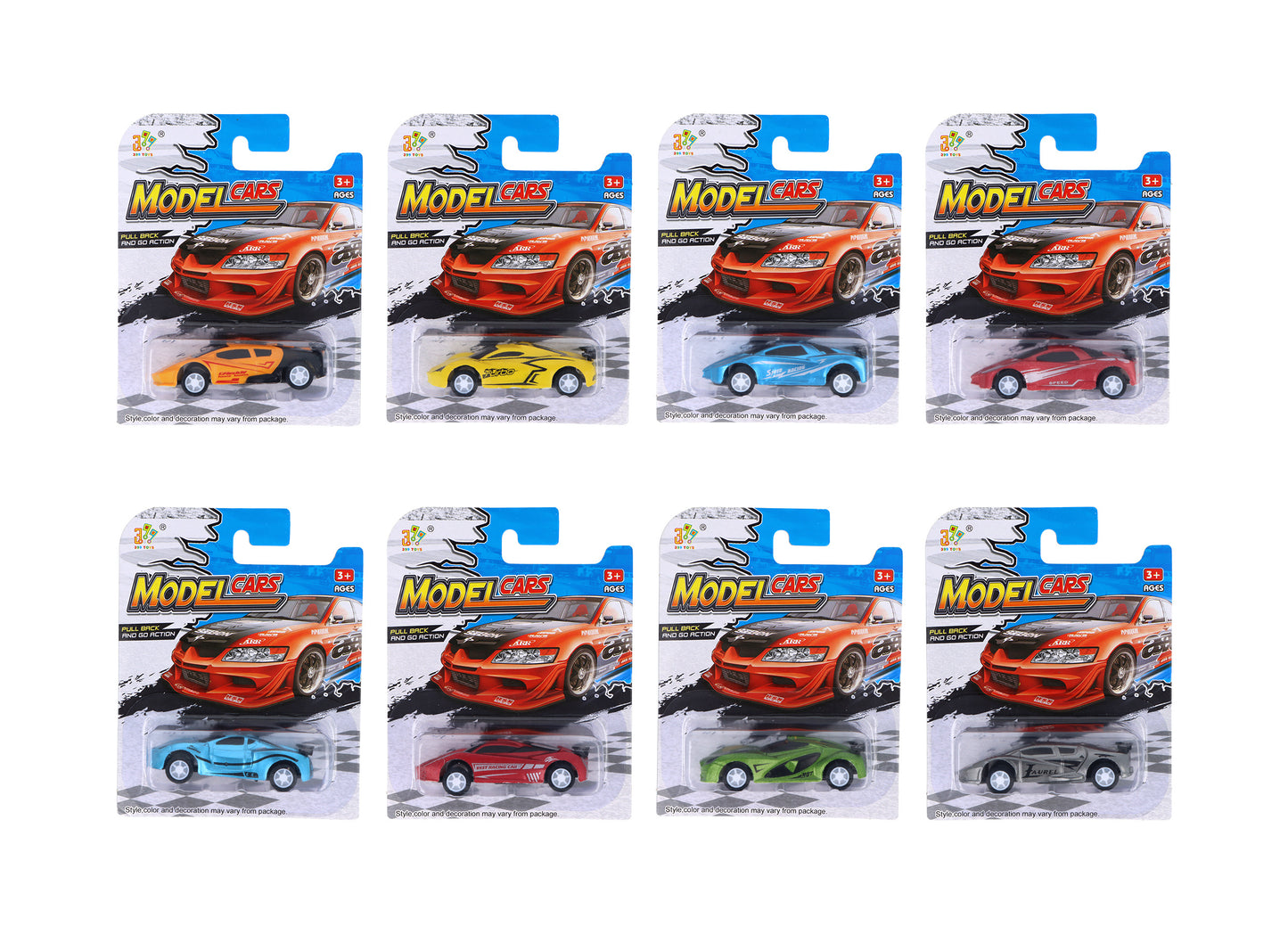 Pull Back Cars (6.5cm) 8 Assorted Designs and Colours - Anilas UK