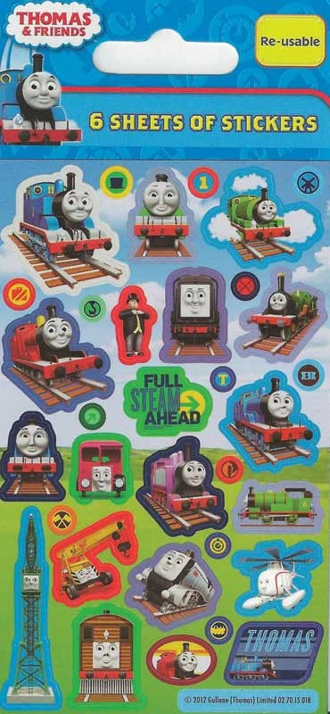 Thomas & Friends 6 Sheets of Stickers - Anilas UK