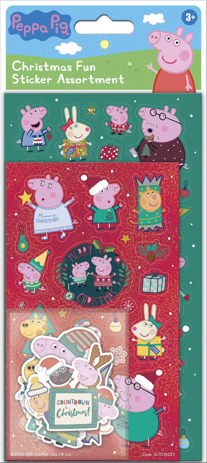 Peppa Pig Christmas Sticker Assortment - Anilas UK