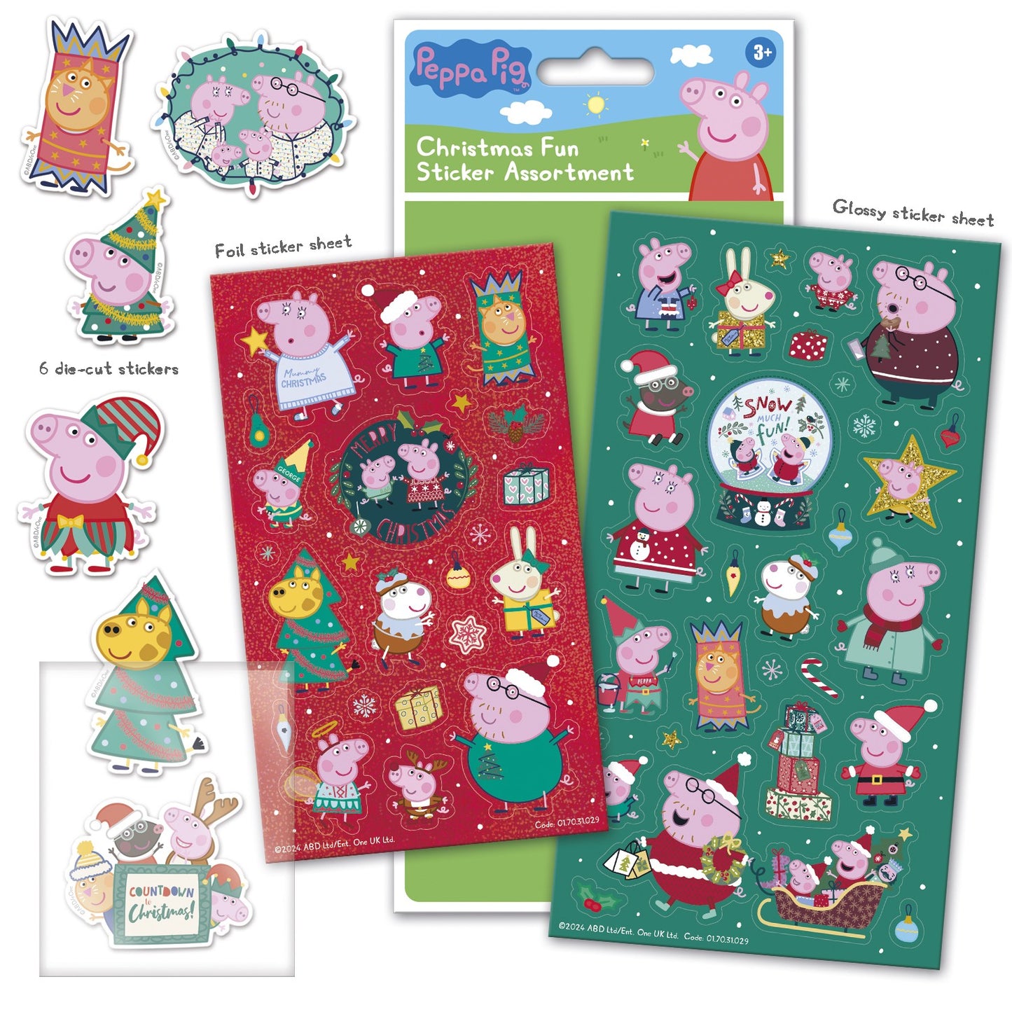 Peppa Pig Christmas Sticker Assortment - Anilas UK