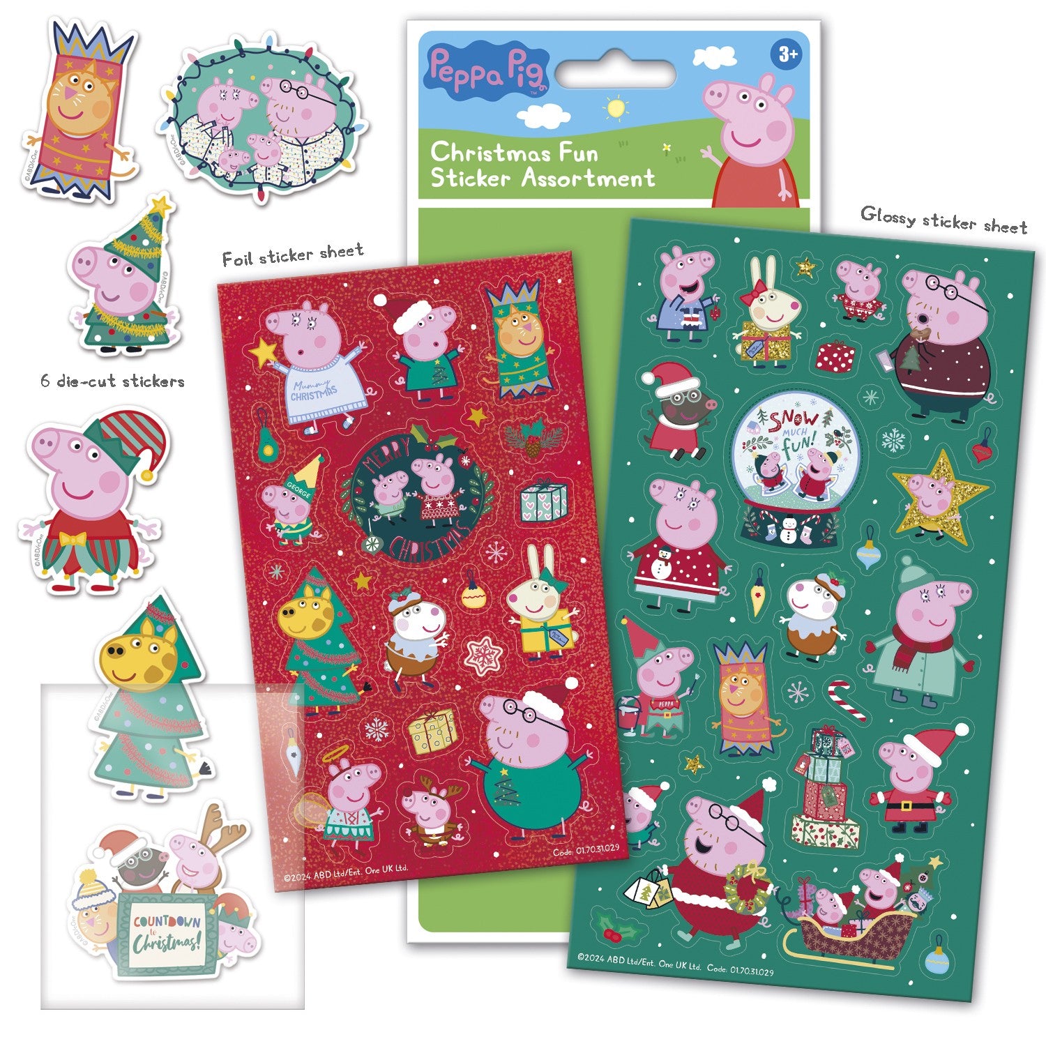 Peppa Pig Christmas Sticker Assortment - Anilas UK