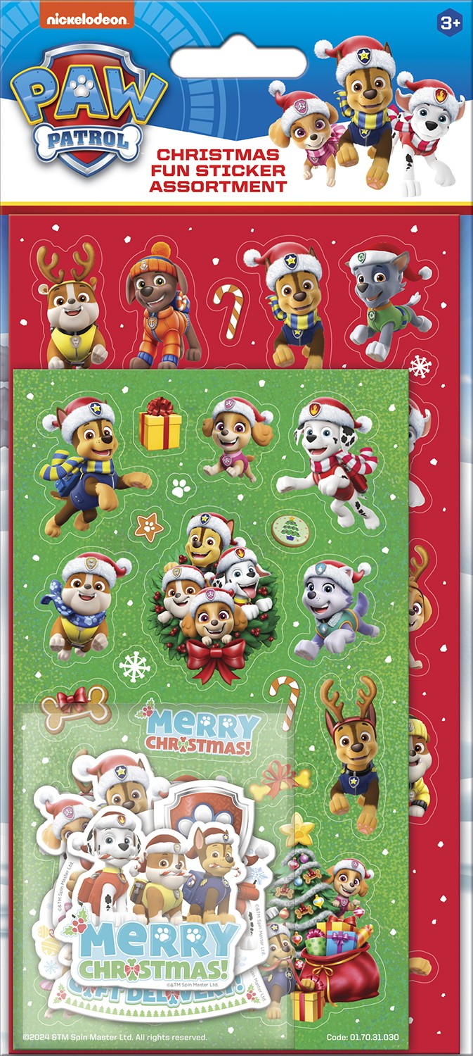 Paw Patrol Christmas Sticker Assortment - Anilas UK