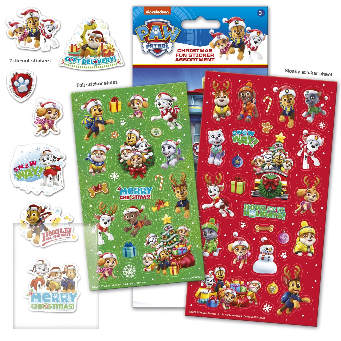 Paw Patrol Christmas Sticker Assortment - Anilas UK