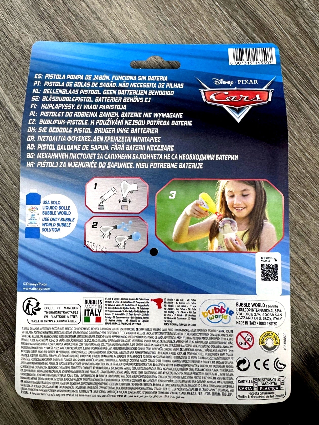 Disney Cars Bubble Gun with 60ml Bubble Tub - Anilas UK