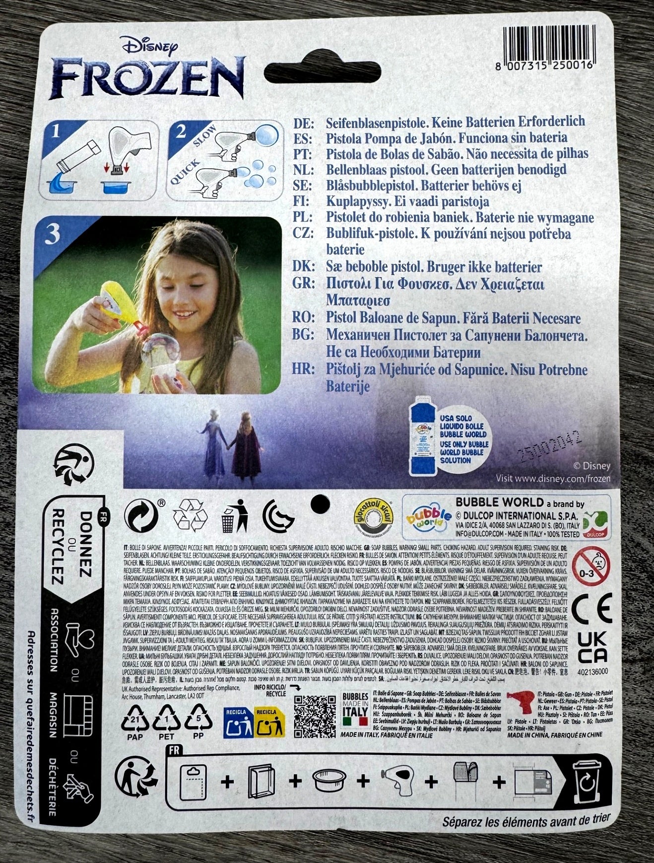 Disney Frozen Bubble Gun with 60ml Bubble Tub - Anilas UK