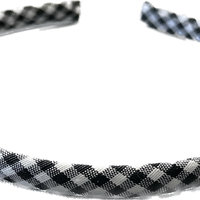 Black Gingham Alice Headband - 1cm - Anilas UK
