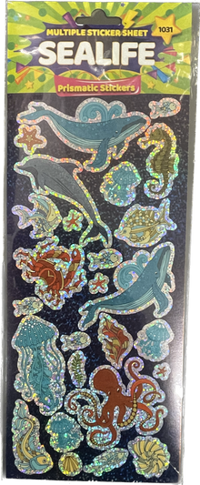 Sealife Themed Prismatic Sticker Sheet - Anilas UK