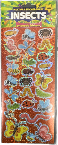 Insects Themed Prismatic Sticker Sheet - Anilas UK