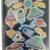 Space Themed Prismatic Sticker Sheet - Anilas UK