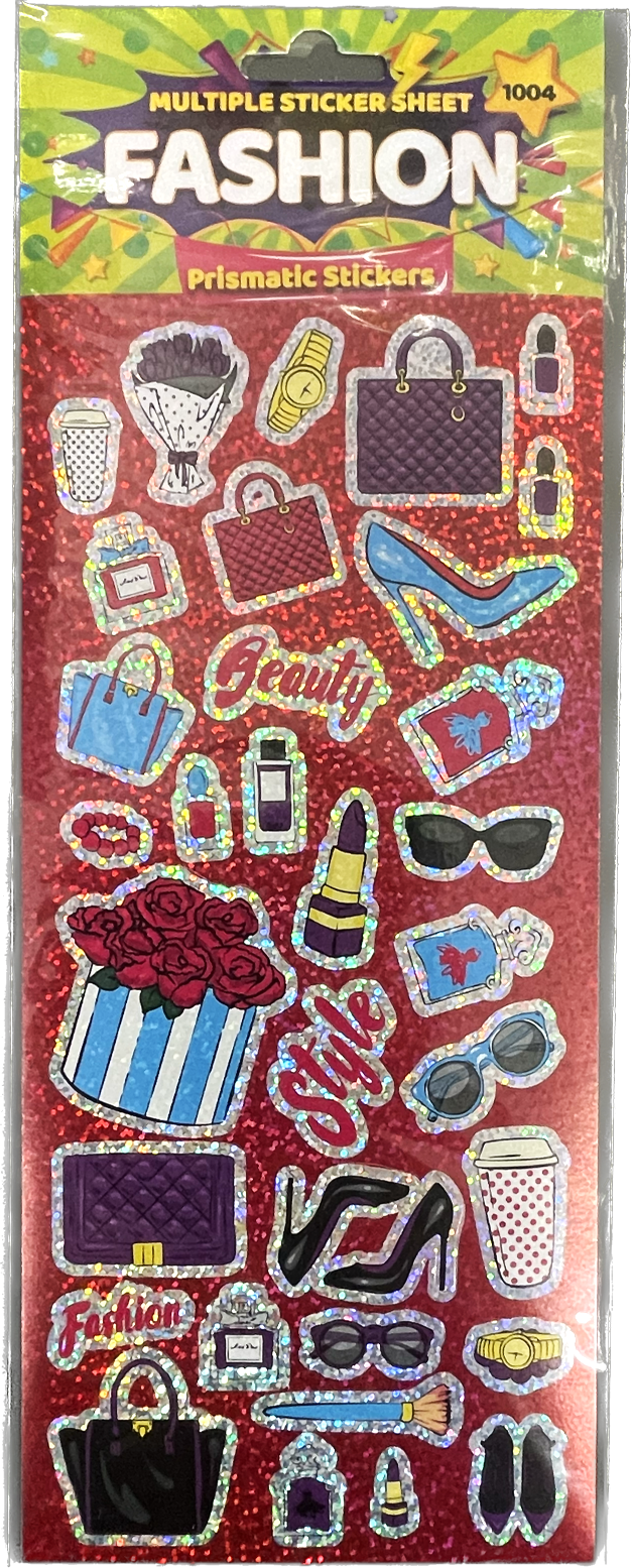 Fashion Themed Prismatic Sticker Sheet - Anilas UK