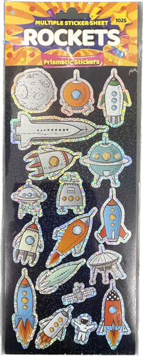 Rockets Themed Prismatic Sticker Sheet - Anilas UK