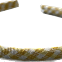 Yellow Gingham Alice Headband - 1cm - Anilas UK