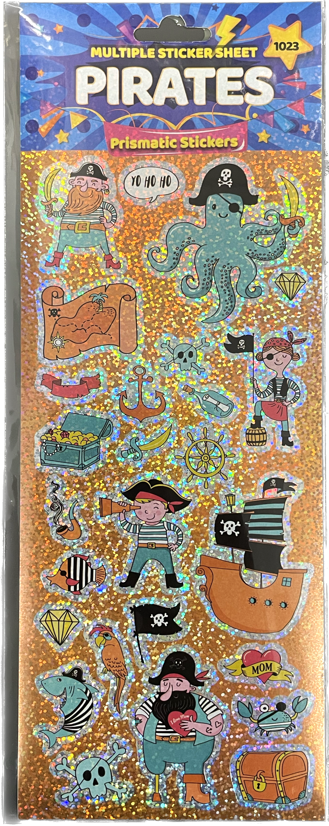 Pirates Themed Prismatic Sticker Sheet - Anilas UK