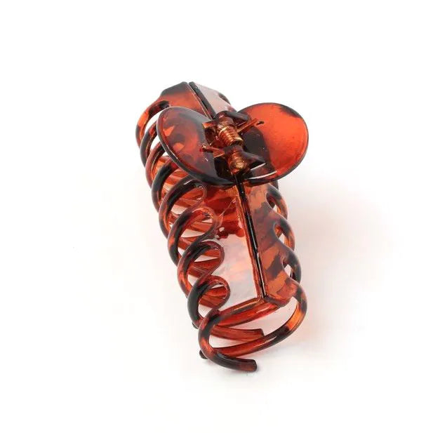 Tortoiseshell Hair Clamp, 9 cm, Plastic with Metal Hinge