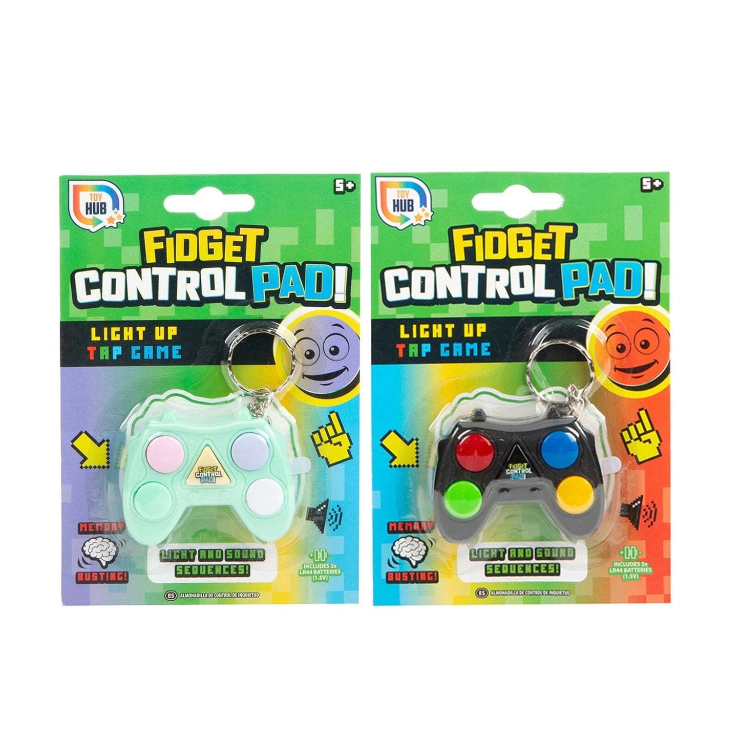 Toy Hub Fidget Control Pad Memory Keychain Game with light-up design