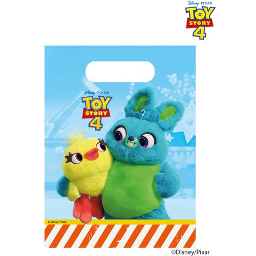 Toy Story 4 Plastic Party Bags, 15 x 21 cm, 6 Pack for Kids’ Themed Parties
