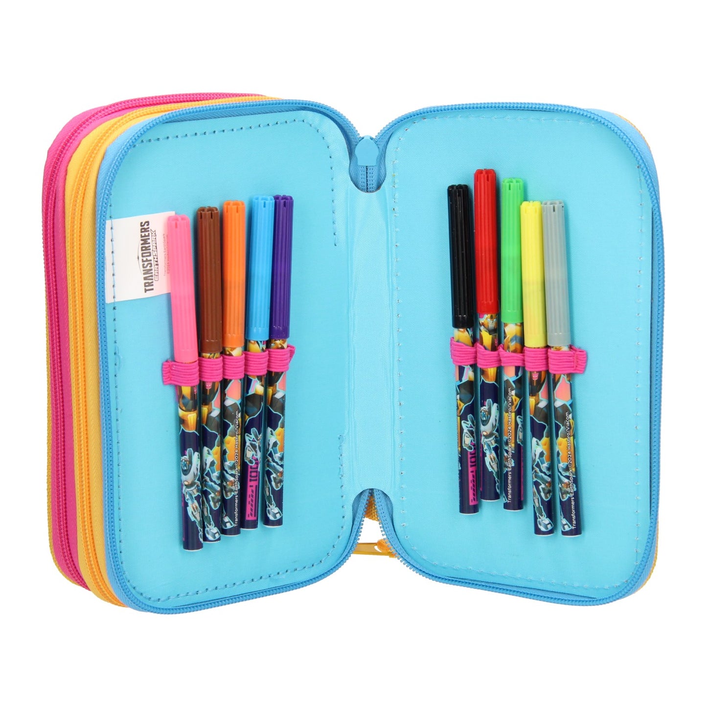 Transformers 3-Compartment Filled Pencil Case side view