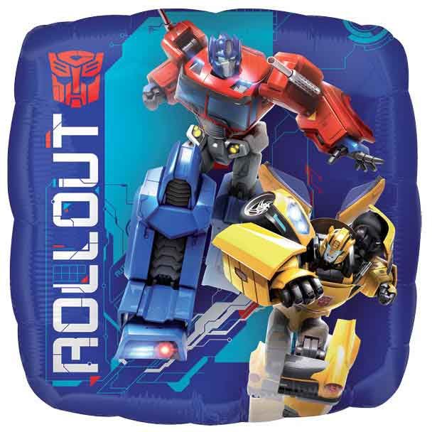 Transformers Foil Square Balloon 18 inch uninflated with Autobots and Decepticons action designs
