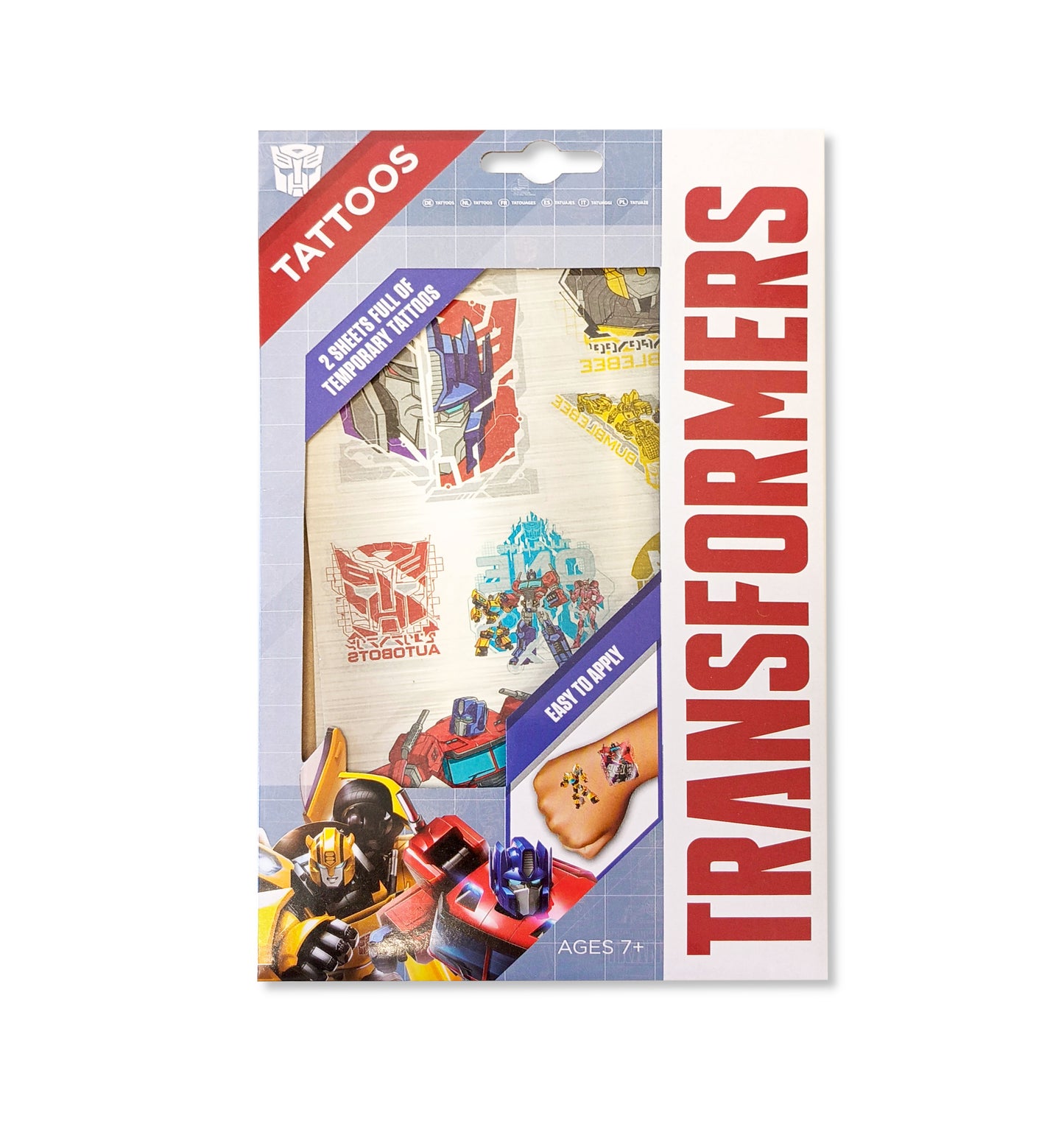 Transformers Temporary Tattoos 17-Pack in envelope packaging