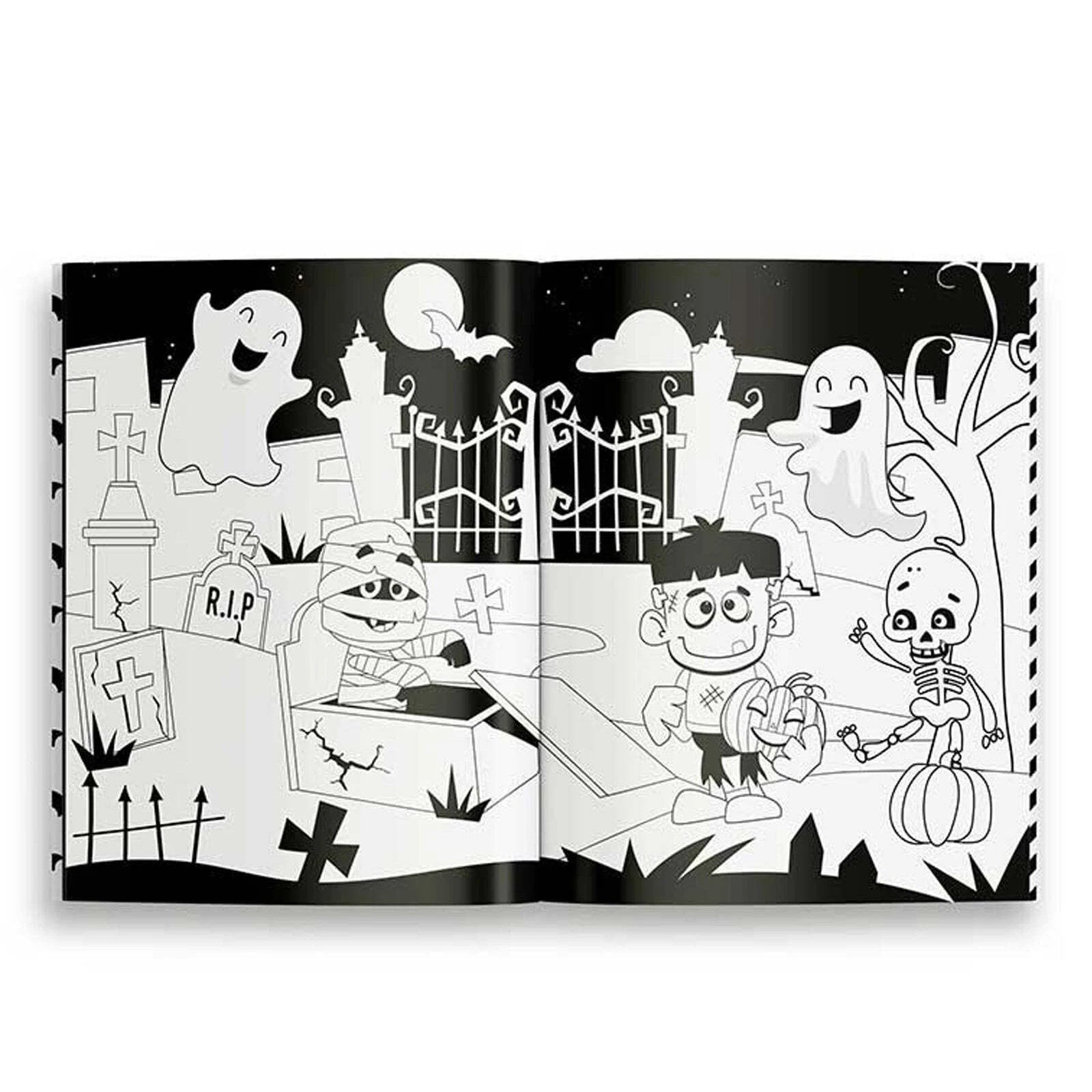 Spooky and fun designs inside Ultimate Halloween Colouring Book