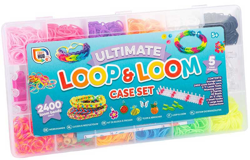 Ultimate Loom Band Case (2400 Bands & Charms) in closed plastic case