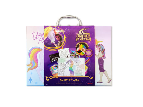 Unicorn Academy Activity Case front view with magical design