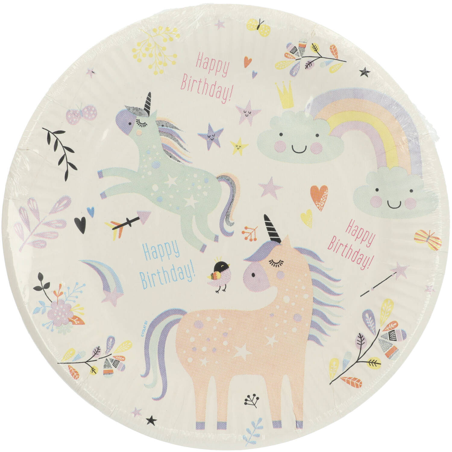 Unicorns & Rainbows Paper Plates - 23cm (Pack of 8) - Anilas UK