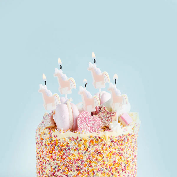 Unicorn Pick Birthday Cake Candles (Pack of 5) - Anilas UK