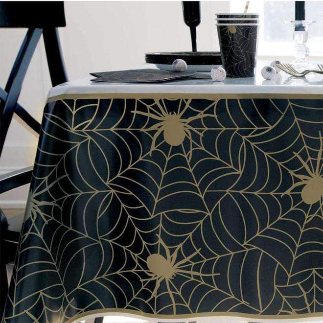 Black and Gold Spider Web Table Cover - Anilas UK