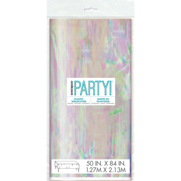 Iridescent Foil Party Table Cover (127x213 cm) - Anilas UK