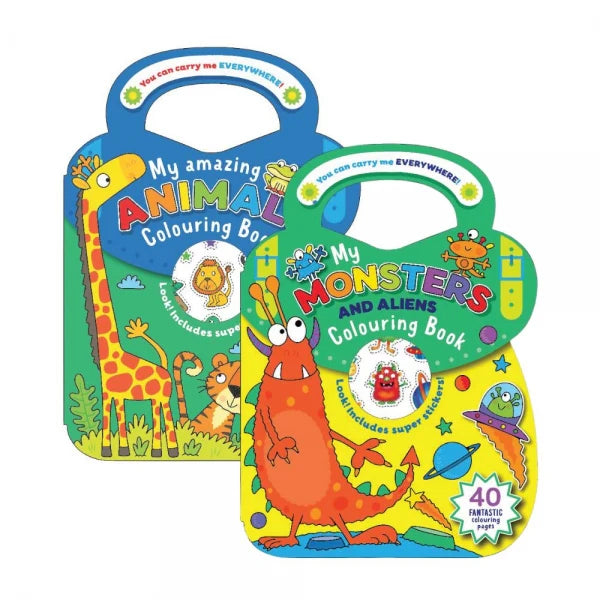 Colouring & Sticker Bag Book: Animals & Monsters